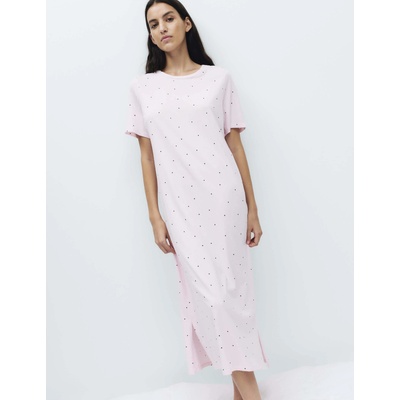Marks & Spencer Дълга нощница с печат от памук и модал Marks & Spencer розова Marks & Spencer | Rozov | ЖЕНИ | S
