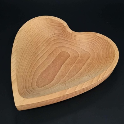 Amadea Dřevěná miska ve tvaru srdce masivní dřevo 25 x 25 x 4,5 cm