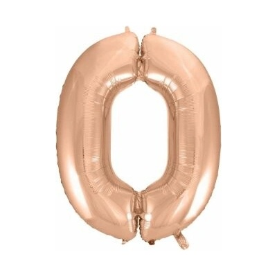 GoDan Číslice "0" rosegold 92cm fóliový balónek