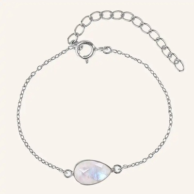 SilveAmo Strieborný náramok s mesačným kameňom Moonstone B010
