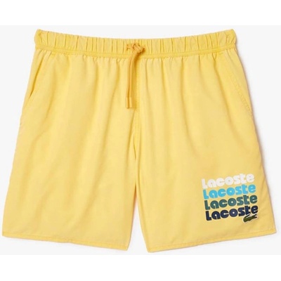 Lacoste Mid Length Washed Effect Swim Trunks - Yellow