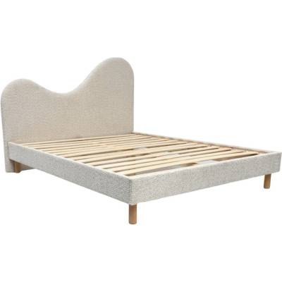 Bobochic Бежово тапицирано двойно легло 160x200 cm тапицирано с включена подматрачна рамка Celina - Bobochic Paris (1421)