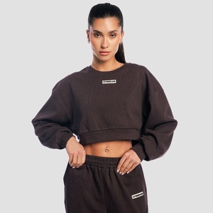 GymBeam Дамски къс суичър Aura Tee Brown L