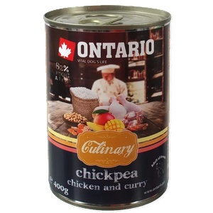 ONTARIO culinary chickpea, chicken and curry - деликатесна консерва за куче с нахут, пиле и къри 400 гр, Чехия 214-22037