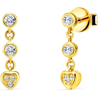 SAVICKI Обеци със сърце Savicki: злато. диаманти