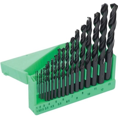 Vrtáky do kovu 1-13 mm, HSS 19 ks, sada, plast
