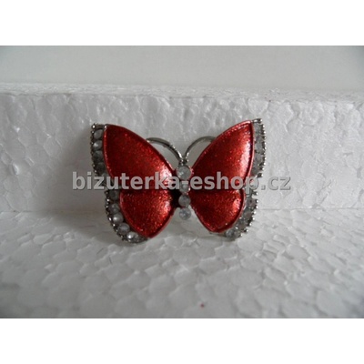 Bizuterka-eshop.cz brož motýl s kamínky cihlová BZ-04211