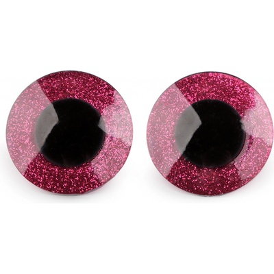 Prima-obchod Oči velké s glitry s pojistkou Ø40 mm, barva 4 pink