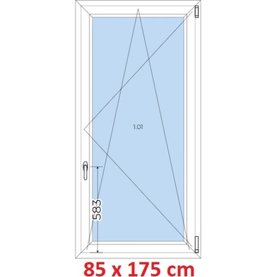 Soft Plastové okno 850 x 1750 mm, otevíravé a sklopné, Ořech