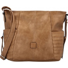 Trendy dámská koženková crossbody kabelka Lisana khaki