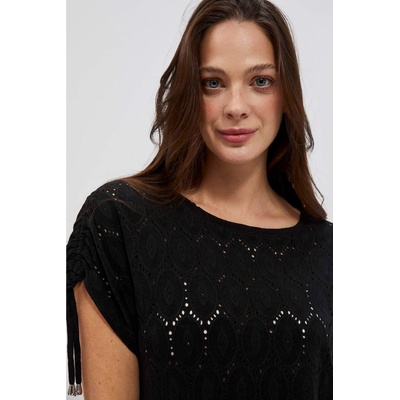 Moodo Черна дамска ажурна тениска Moodo Moodo | Cheren | ЖЕНИ | XS