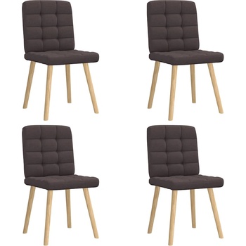 vidaXL Трапезни столове, 4 бр, тъмнокафяви, текстил (3315195)