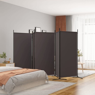 vidaXL 5dílný paraván hnědý 433 x 180 cm textil