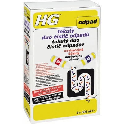 HG 343 tekutý duo čistič odpadov 2 x 250 ml