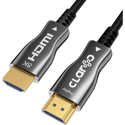 Claroc Аудио-видео кабел HDMI 2.1 Ultra High Speed, Claroc, 8K, 48 Gbps, OM3, 120Hz, 60 m, Черен (FEN-HDMI-21-60M)