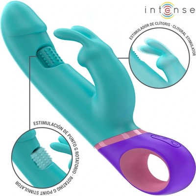 Intense monica rabbit vibrator with rotating g-spot stimulator blue
