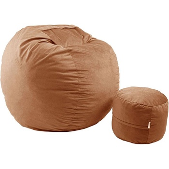 Image 1 of PUFRELAX Комплект Барбарон с табуретка за крака 700л. King Size, Creamsicle, Перящ се калъф, Пълнеж с микс от мемори пяна и дунапрен, Гама Premium (PUF-M-KO-PT-CMS)