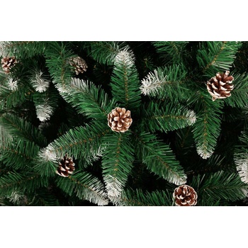 Stromček MagicHome Vianoce Albero, jedľa, zasnežené konce, so šiškami, 200 cm