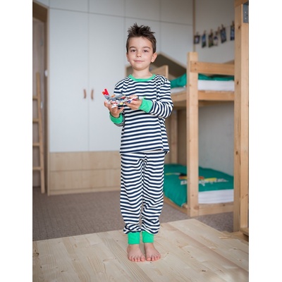 Pyžamo Námořnické proužky se zelenou