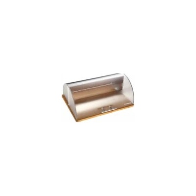 Klausberg Кутия за хляб Klausberg KB 7096, 39 см, Метал, Дървена основа, Инокс/Кафяв (9999KB7096)