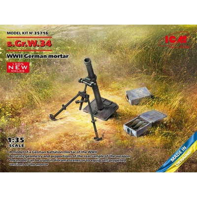 ICM s.Gr.W.34 German Mortar WWII PREDOBJEDNÁVKA 1:35