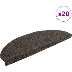 vidaXL Самозалепващи се постелки за стълби, 20 бр. , 65x21x4 см, антрацит, полукръгли, големи (3365651)