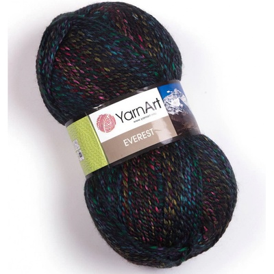 YarnArt pletací příze YarnArt EVEREST 7037 černo-červeno-žluto-modro duhová, tón v tónu, melírovaná, 200g/320m