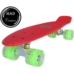 Sportmann Червен скейтборд Penny Mad Cruiser с LED колела ABEC 7