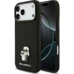 KARL LAGERFELD Калъф за телефон за iPhone 18 Pro Max / iPhone 17 Pro Max Silicone Karl & Choupette Metal Pin (KLHCP18XSMHKCNPK) - Karl Lagerfeld - Черен
