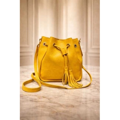 Max Original Leather Dámska kožená kabelka yellow