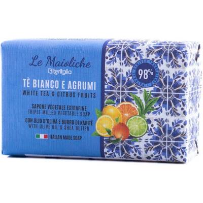 Iteritalia rostlinné mýdlo s olivovým olejem a bambuckým máslem bílý čaj a citrusy 175 g