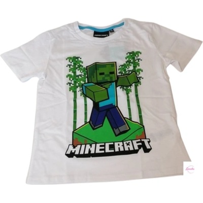 Fashion UK chlapecké / s krátkým rukávem minecraft Zombie bílé 100% bavlna