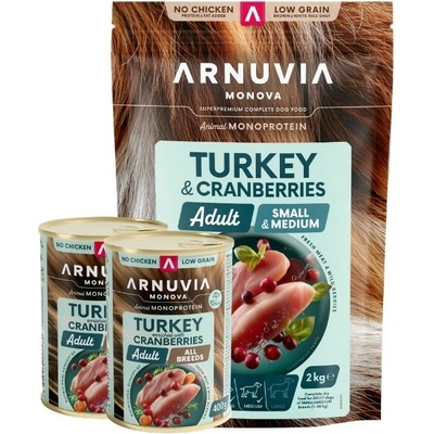 Arnuvia Monova Dog Adult Small & Medium Turkey & Cranberries 2 kg