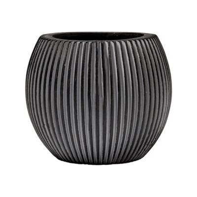 Capi Kvetináč Nature Vase Ball Groove II Black 12x10 cm