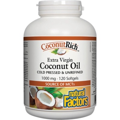 Natural Factors Coconut Oil Extra Virgin 1000 mg [120 Гел капсули]