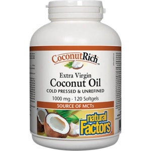 Natural Factors Coconut Oil Extra Virgin 1000 mg [120 Гел капсули]