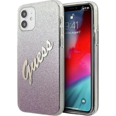 GUESS Кейс Guess PC/TPU Vintage за iPhone 12 mini 5.4 in Преливащо розов (GUHCP12SPCUGLSPI)