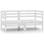 vidaXL Градински ъглови дивани, 2 бр, бели, бор масив (806583)