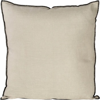 Takoy Jednofarebná z prírodnej ľanovej tkaniny obšitý čiernou niťou-HF-405210 45 x 45 cm