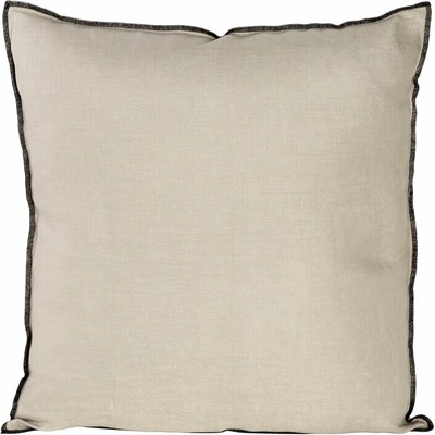 Takoy Jednofarebná z prírodnej ľanovej tkaniny obšitý čiernou niťou-HF-405210 45 x 45 cm