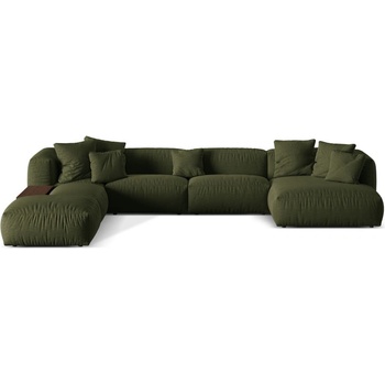 Micadoni Зелен модулен ъглов диван (ляв ъгъл/U форма) Martina - Micadoni Home (MIC_UL_169_F1_MARTINA6)