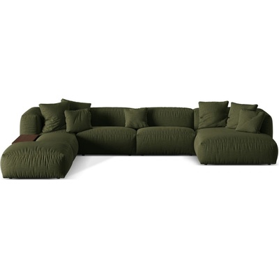 Micadoni Зелен модулен ъглов диван (ляв ъгъл/U форма) Martina - Micadoni Home (MIC_UL_169_F1_MARTINA6)
