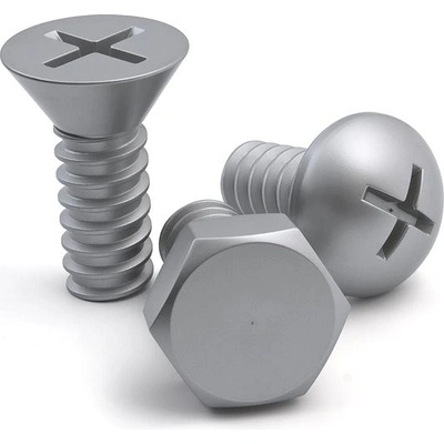 Qualy Screw Collection strieborny 3 ks