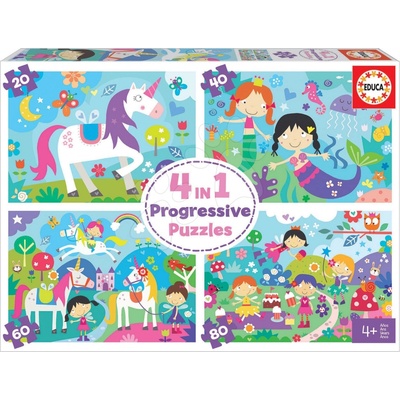 EDUCA Kouzelní přátelé 4v1 20,40,60,80 dielov