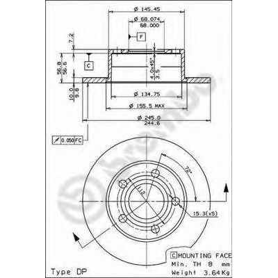 BREMBO Brzdový kotouč COATED DISC LINE - 245 mm BRE 08.5743.11