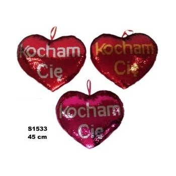 SUN-DAY Serce cekinowe 45cm Kocham Cię 3 kolory 156082