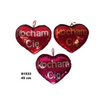 SUN-DAY Serce cekinowe 45cm Kocham Cię 3 kolory 156082