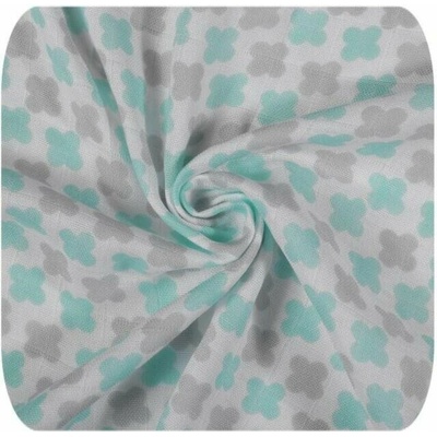 Xkko osuška 90 x 100 cm Scandinavian Baby Mint Cross