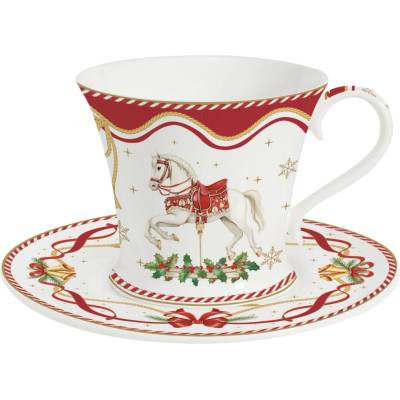 Easy Life Kávová šálka + podšálka 200 ml Christmas Tale