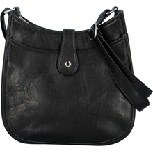 Módní dámská koženková crossbody kabelka Rajisa černá